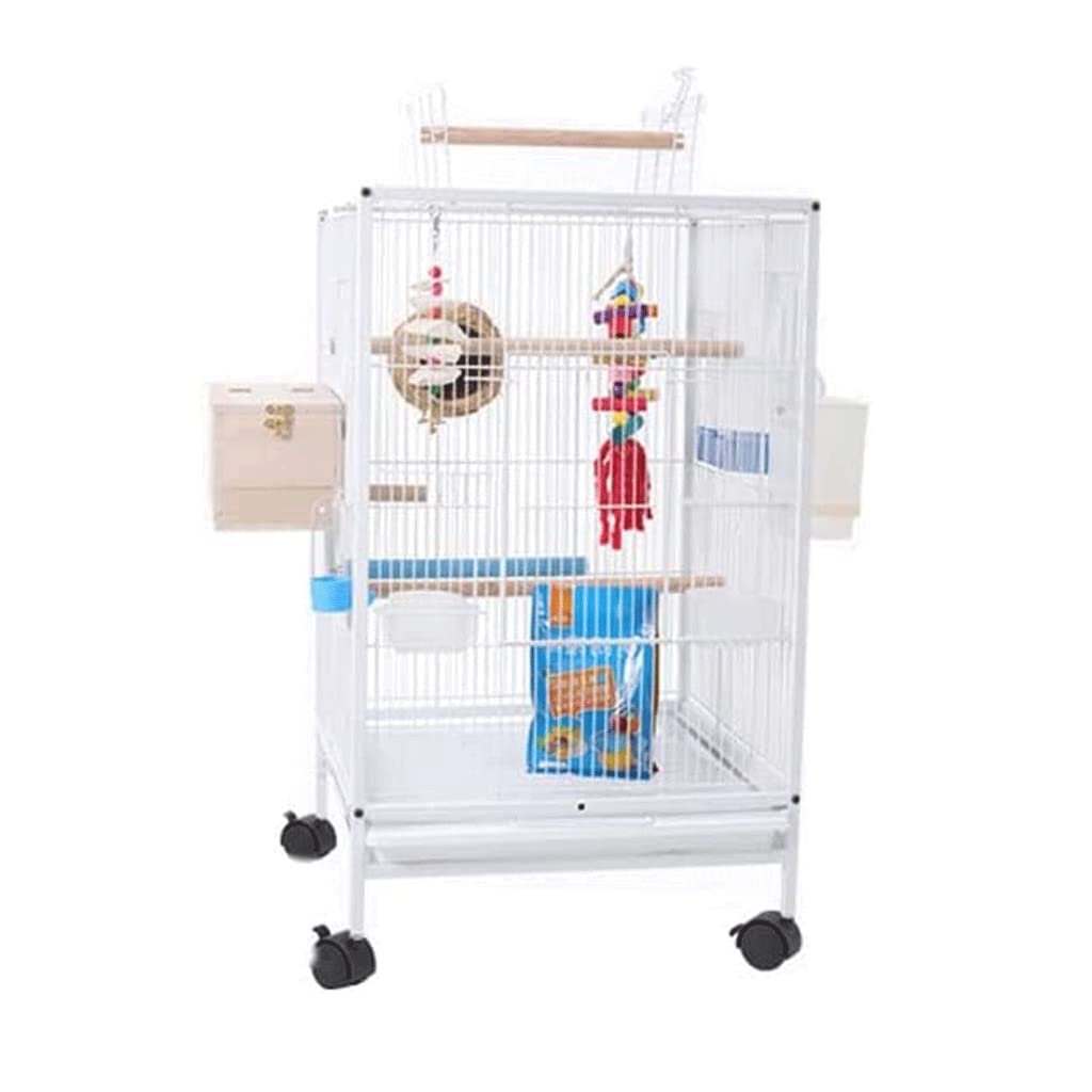 gabbia per uccelli, Gabbie for uccelli, trasportini for di lusso, gabbie for in ferro battuto, grande gabbia da volo con supporto, for for animali domestici(White)