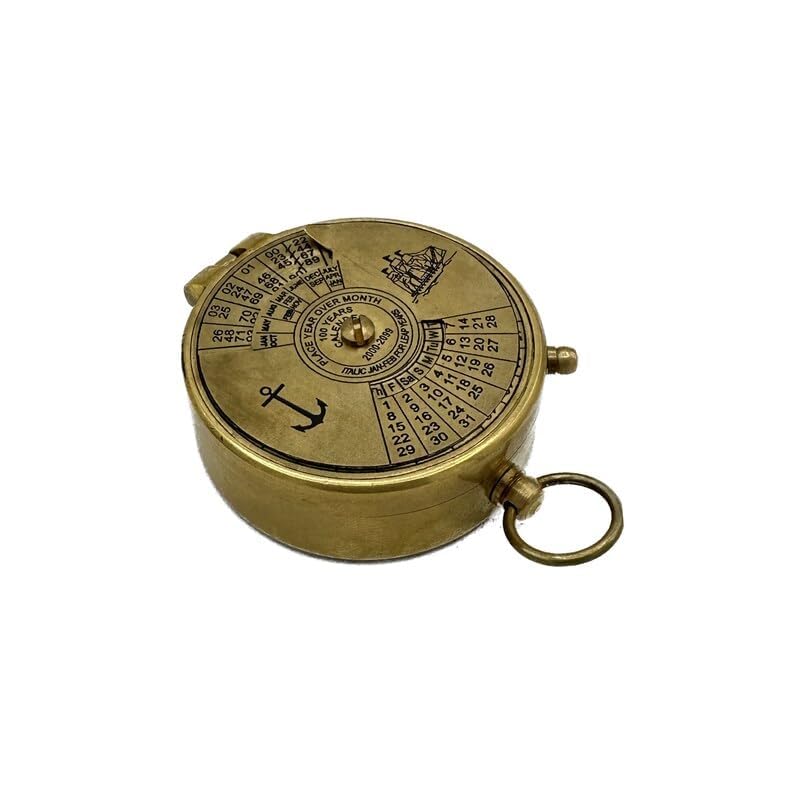 generic Nautical Brass Calendar Compass Antique Solid Brass Pocket Calendar Lid Compass Best Gift Item-picture-18