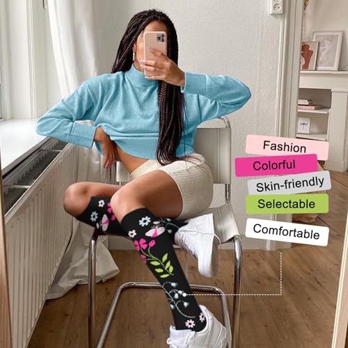 Image of Iseasoo 4 Pairs Compression Socks for Women Circulation-Best Support for Nurses,Running,Athletic,Travel