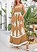 PRETTYGARDEN Summer Dress for Women 2025 Floral Sundress Spaghetti Strap Flowy Beach Vacation Boho Maxi Dresses (Khaki Floral,Small)