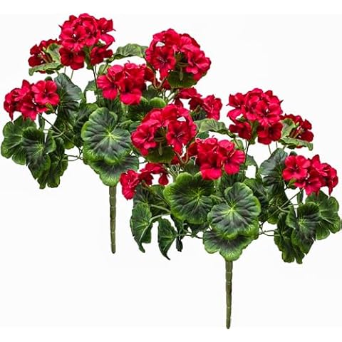 Mumiko Artificial Geraniums Silk Flowers Cover