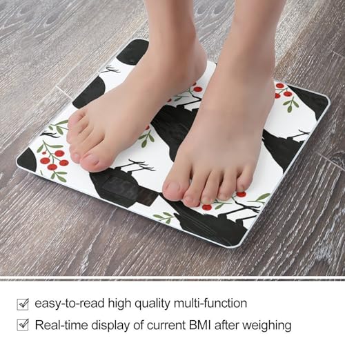 Báscula digital de baño con diseño Black Bird y vidrio templado miniatura 5