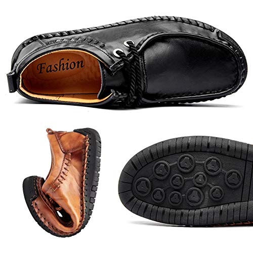 Men's Loafers Casual Leather Dress Shoes Driving Penny Boat Moccasins Flats Oxford Slippers Walking4
