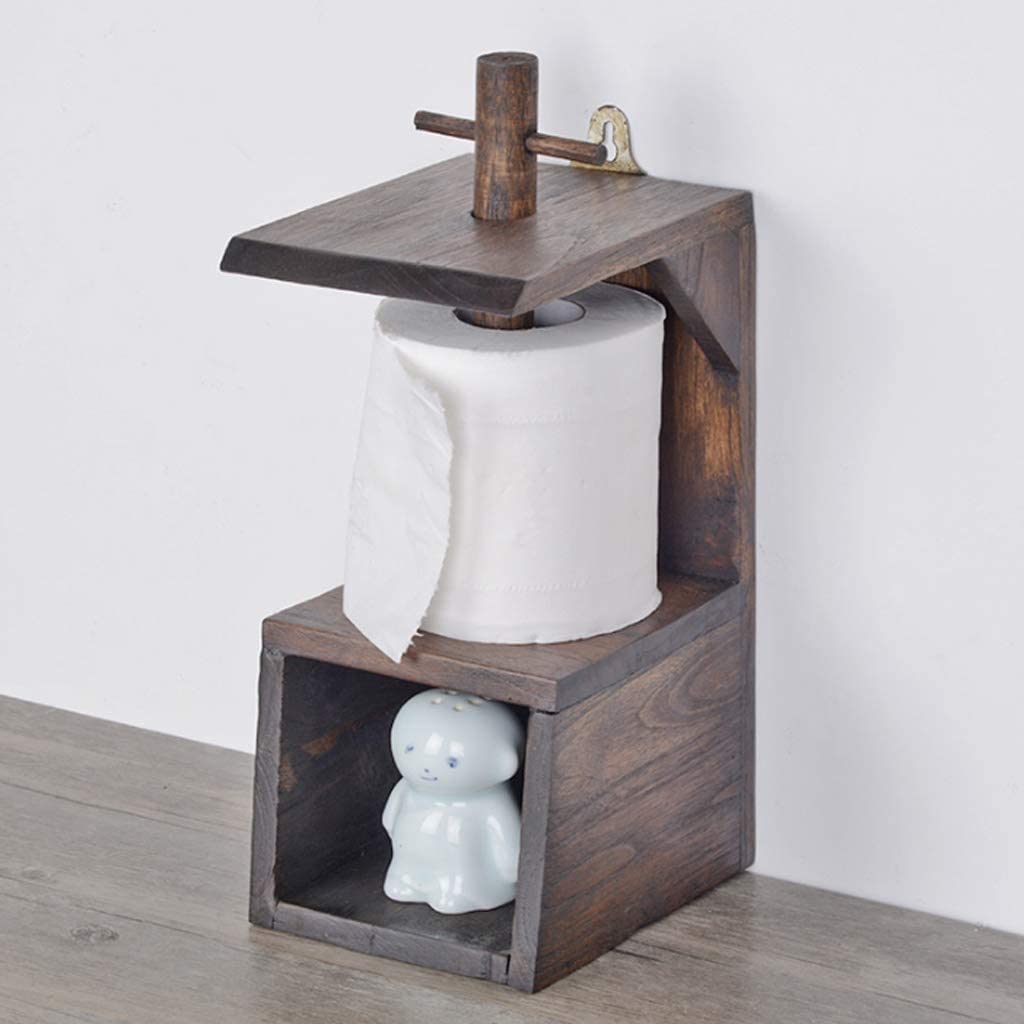 Uchwyt Papier Retro Uchwyt Na Papier Toaletowy Z Litego Drewna Do Przechowywania W Łazience Rolkę Ręcznik Kuchenny Toaletowy