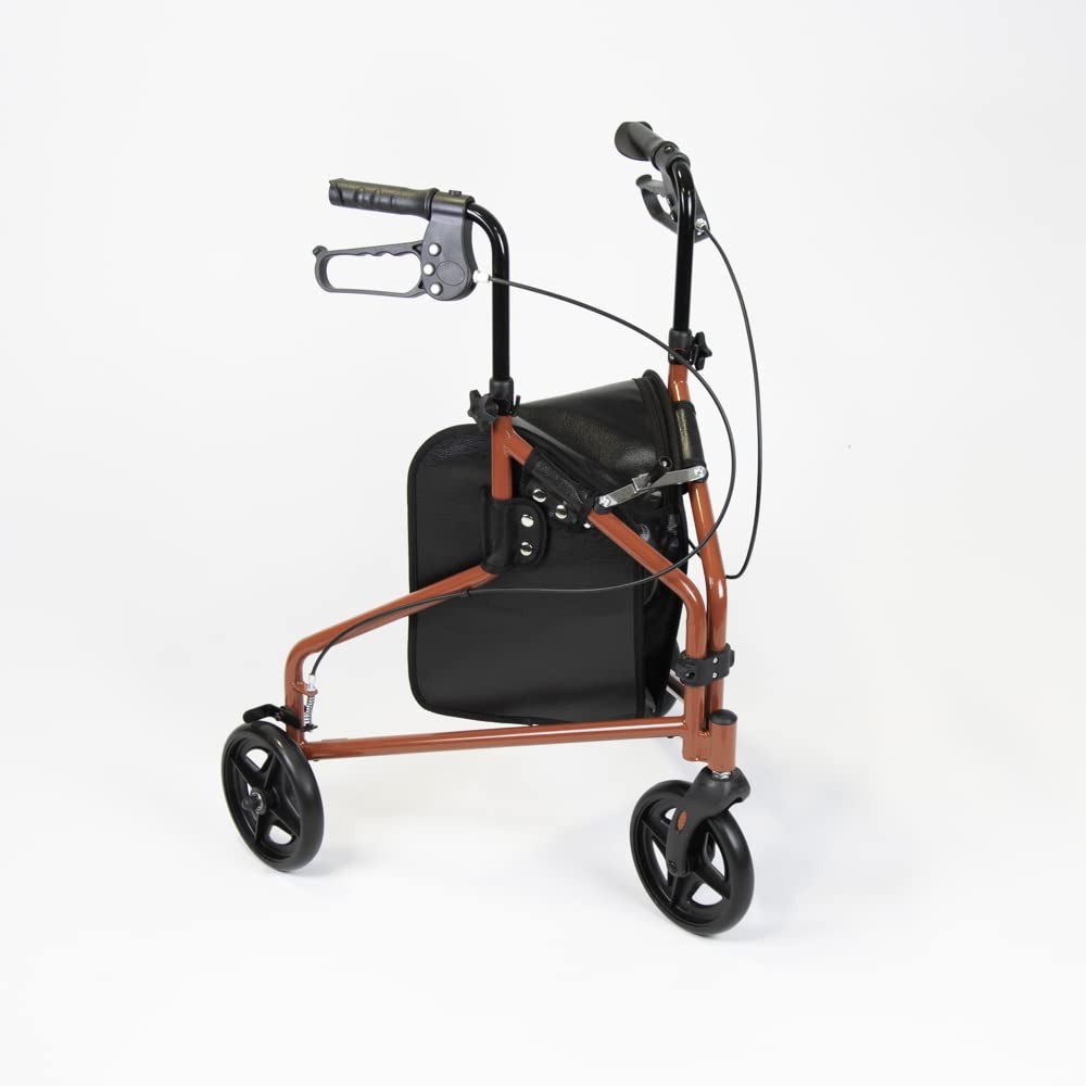 NRS Healthcare 3 Wheel Steel Rollator Red