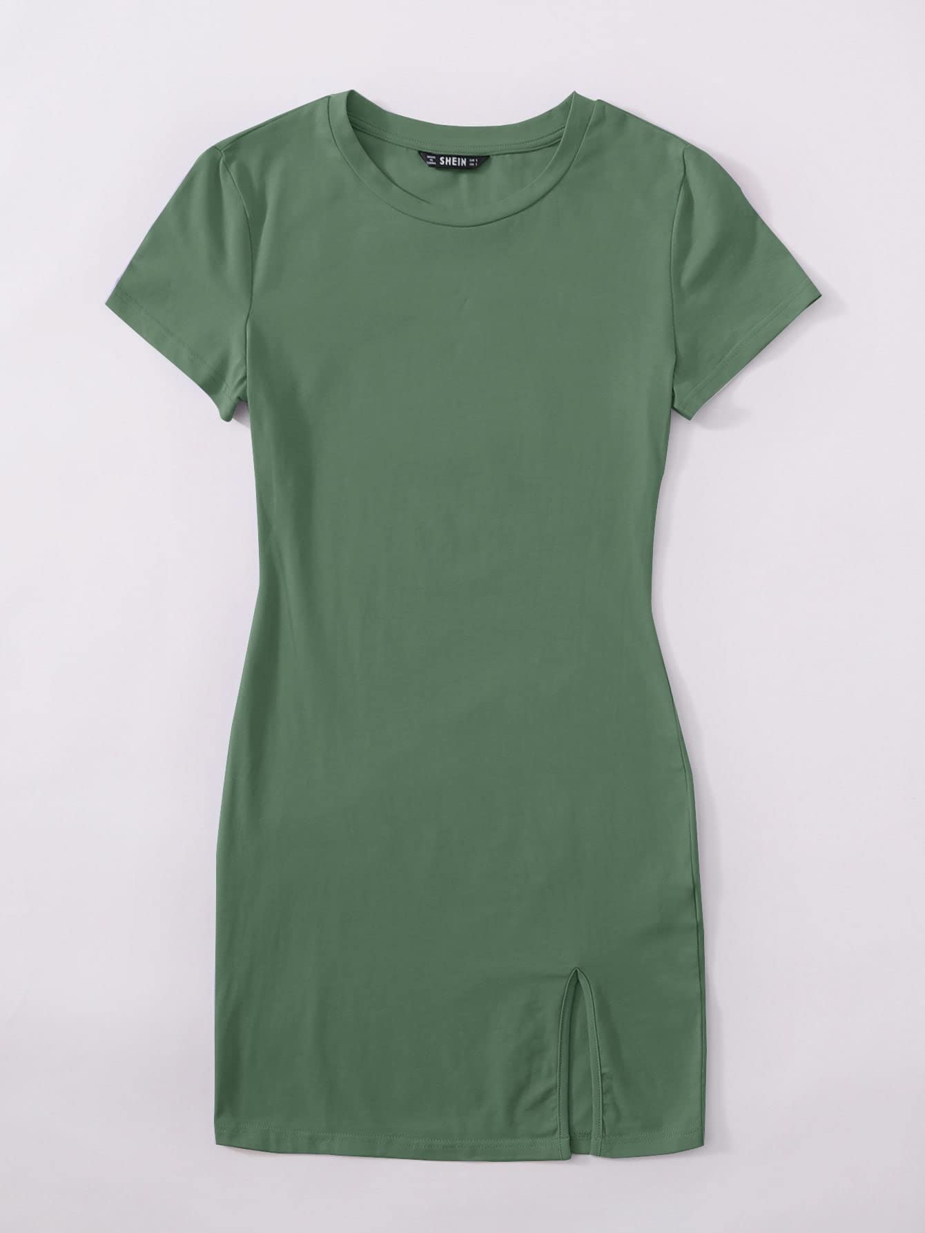 Amazon.com: Women's Dresses Neon Pink Split Hem Solid Dress Dress for Women( Green,Medium) : Clothing, Shoes & Jewelry