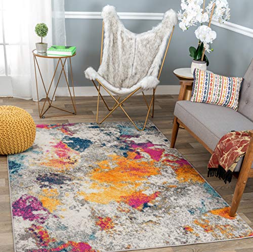 Rugshop Sky Collection Modern Abstract Area Rug 5' x 7' Multi - Image 7