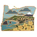 Totally Bamboo Oregon State Shaped Cutting Board and Charcuterie Serving Platter with Artwork by Summer Stokes, Includes Hang Tie for Wall Display Varies
