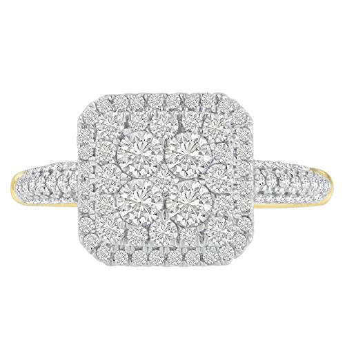 Original Classics 10K Yellow Gold Round Cut Diamond Ring (1.00 Cttw, H-I Color, I1-I2 Clarity) - Size 6