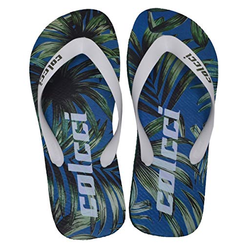 Chinelo Masculino Folhas Colcci Azul e Verde