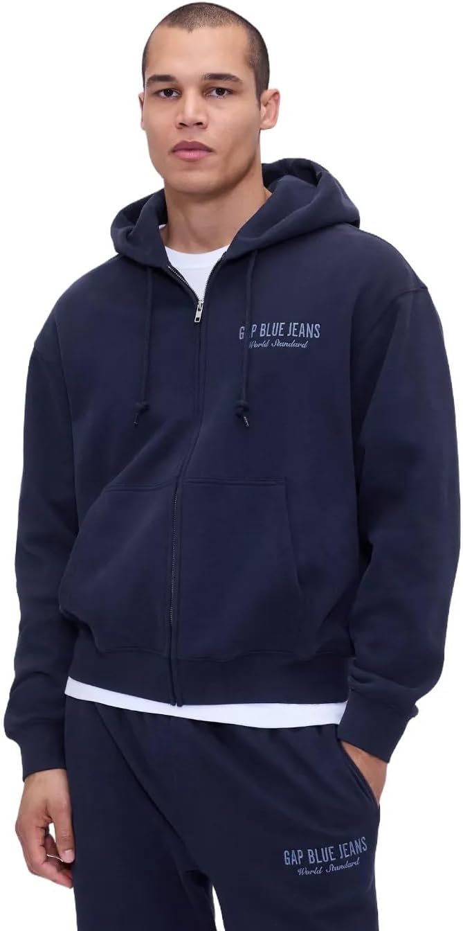 GAP mens Logo Full Zip Hoodie