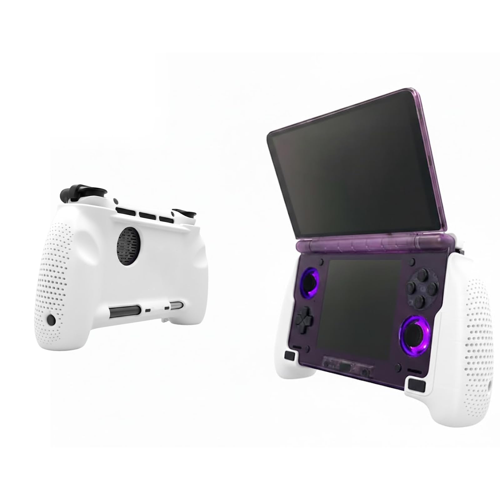 Compatible with AYN Thor Grip - Ergonomic Carbon Fiber Handle for AYN Thor Console, Protective Case with Stylus Holders and Stand, Durable Lightweight Cover for Gaming Comfort (White)