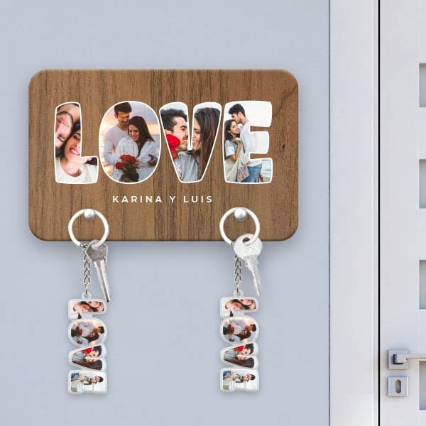 Cuelga Llaves Pared Originales de Madera Marca Transparent Gift