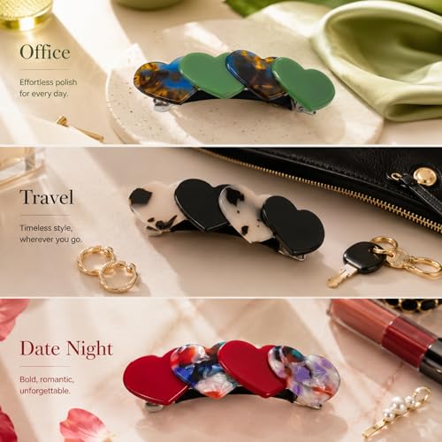 Mistofu Pinzas para el Cabello en Forma de Corazón para Mujer, Accesorios de Pelo con Forma de Amor para Cabello Grueso y Fino, Divertidos y Prácticos miniatura 7