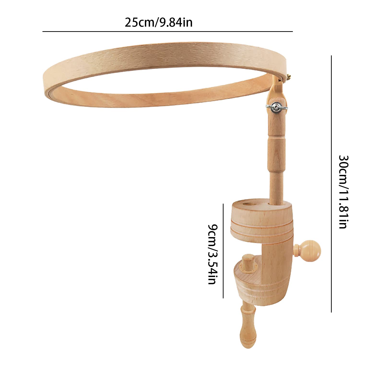 Supporto da ricamo per ricamo regolabile, legno di pero rosso naturale, telaio in legno di noce nero, supporto da pavimento per punto croce (colore