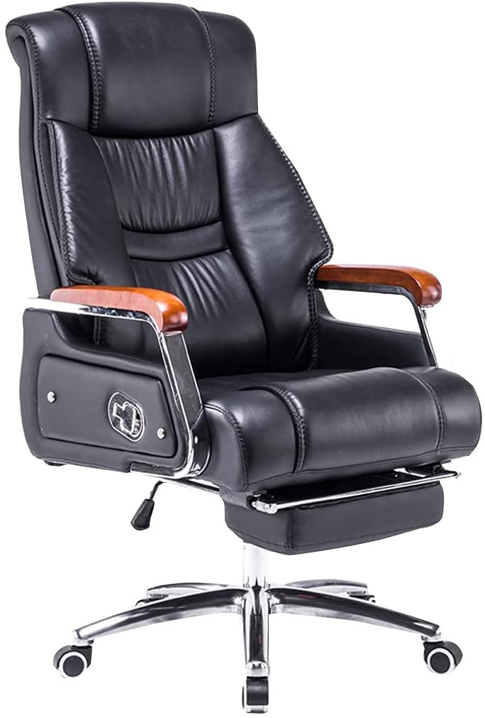 iumLeap Luxury Boss Chair Big Tall Executive Office Chair Ergonomic 360 Swivel Computer Chair Adjustable Height Leather Task