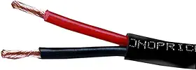 Monoprice - Fio de Alto-Falante - Classificação CL2, 2 Condutores, 14AWG, PVC, Cobre Puro 99,9% Livre de Oxigênio, 14m, Preto