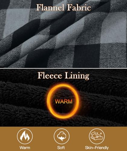 Image of SCODI Men's Flannel Jacket Sherpa Lined Plaid Fleece Hoodies Zip Up Coat