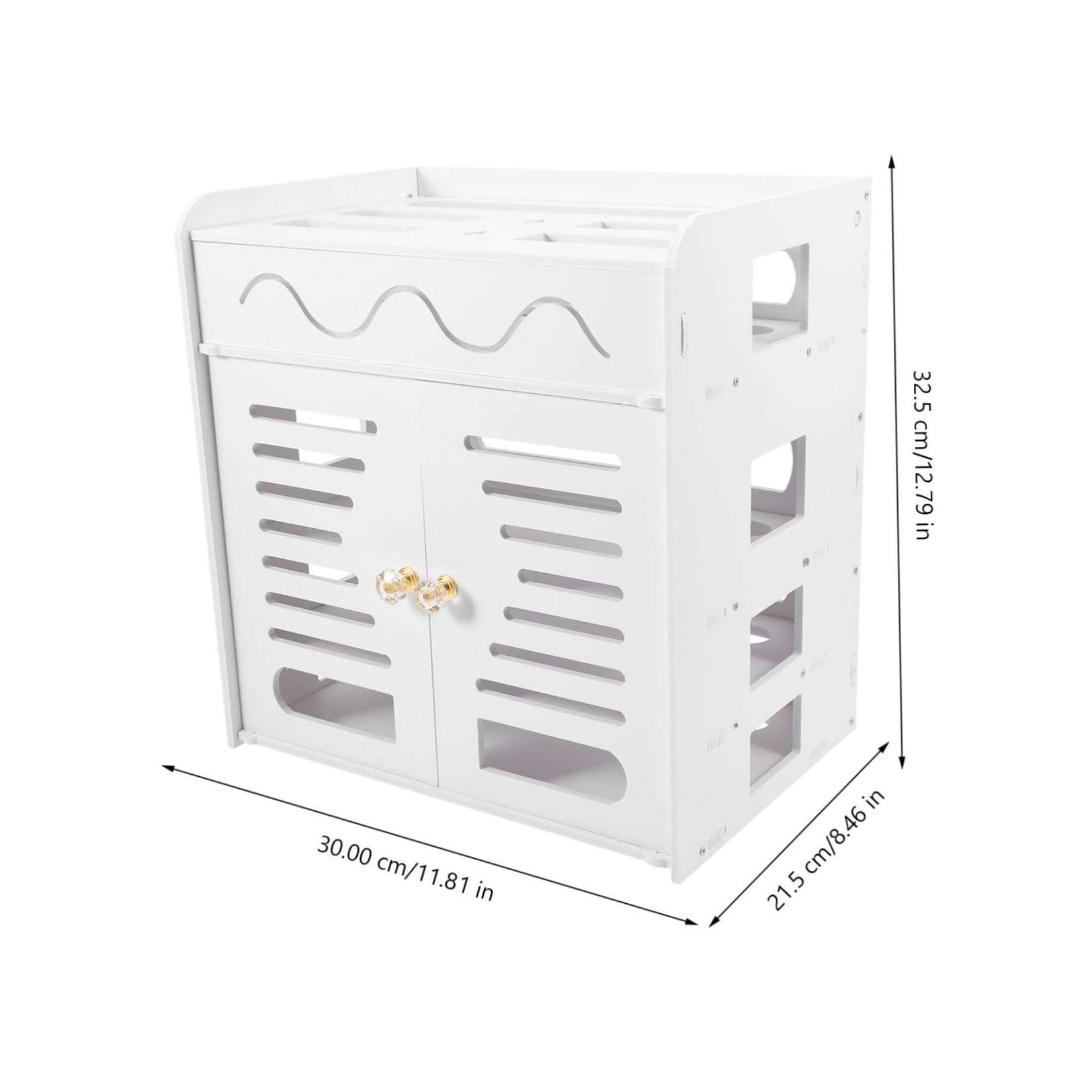 BETOOKY Scatola per Cavi Elettrici per Router a 4 Strati di Archiviazione in PVC Doppia Porta Bianco, Organizer Compatto e Pratico per Casa e Ufficio