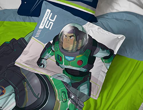 Disney Pixar Lightyear Ready To Go 7 Piece Queen Size Bed Set - Includes Comforter & Sheet Set - Bedding Features Buzz - Super Soft Kids Fade Resistant Microfiber (Official Disney Pixar Product) #TOP5