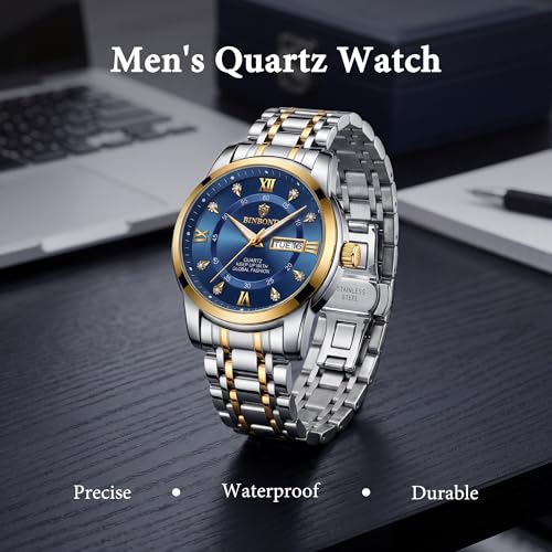 Image of Luminex Commerce Watch for Man Luxury Men's Diamond Style Quartz Watch Smart Watch for Men Wrist Watch Gold /Black Gift for Boyfriend /Husband