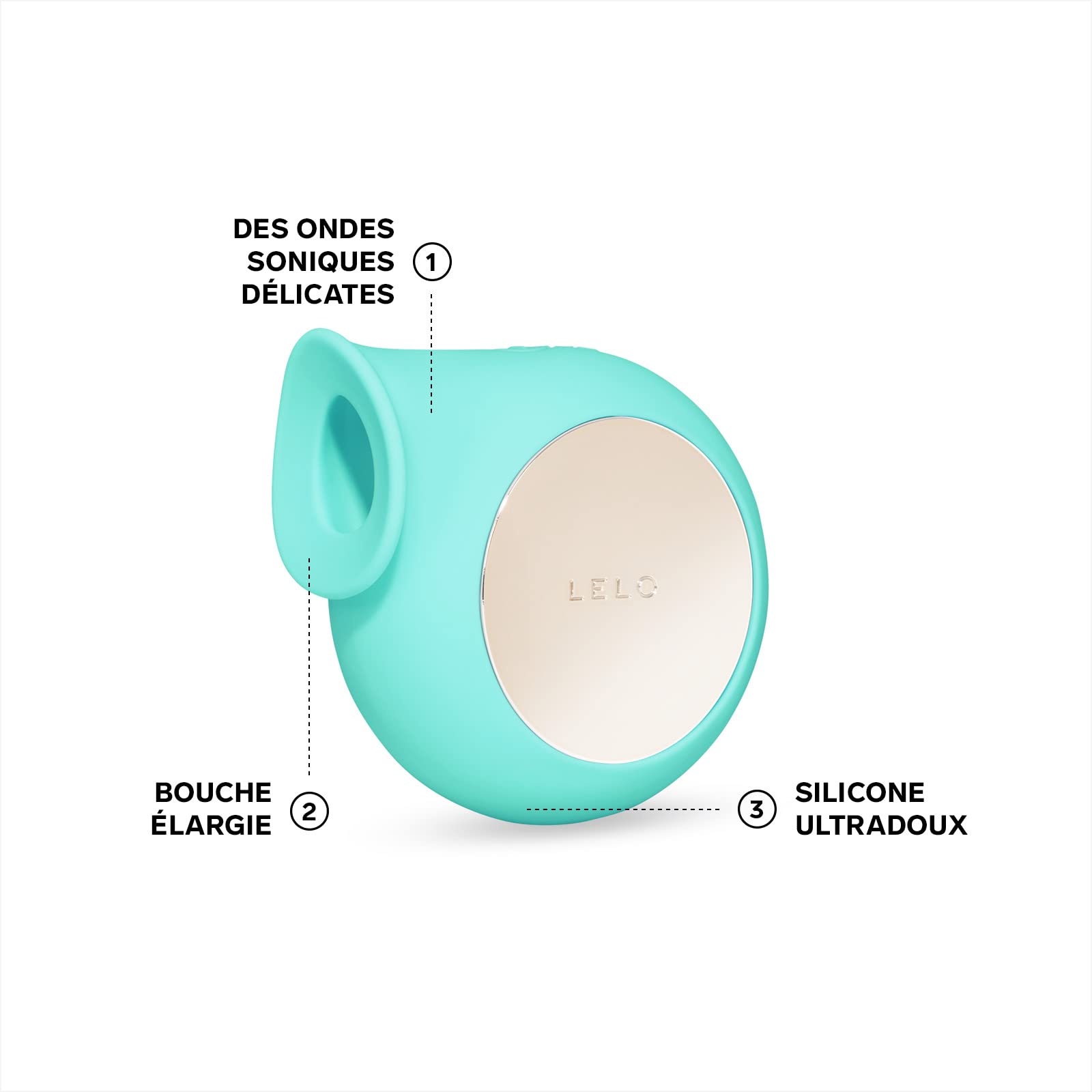 LELO SILA Vibromasseur Sonique, Sex Toys Coquin Étanche pour Femme, doté d’un Stimulateur Externe Délicat et de 8 Modes de Vibrations, Sextoyse Femme Clitoridien, Aqua