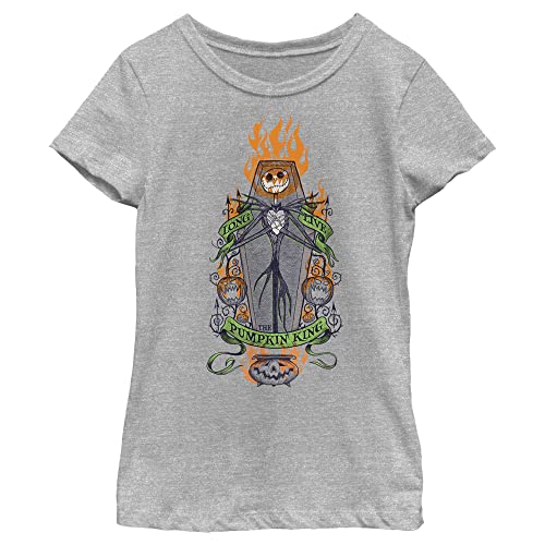 Disney Kids' Nightmare Before Christmas Long Live The Pumpkin King Girls Heather T-Shirt
