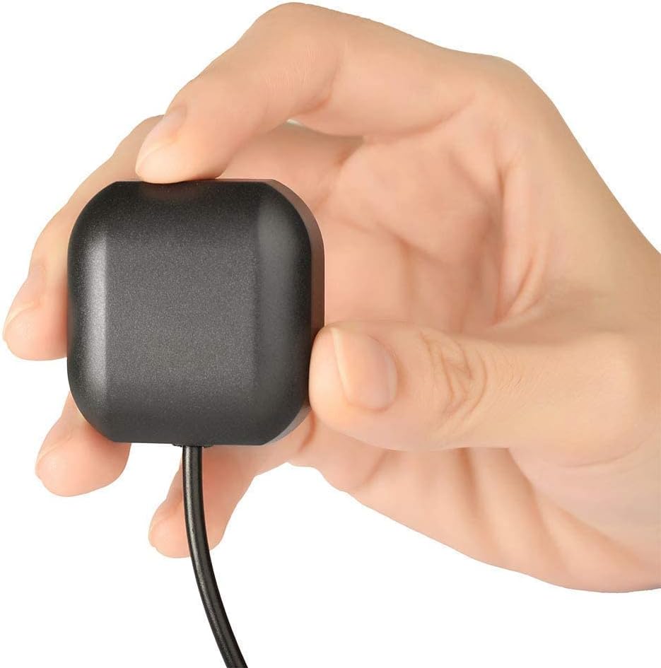 Bingfu Waterproof Active GPS Navigation Antenna Adhesive Mount SMA Male GPS Antenna with 15cm 6 inch RG178 Coaxial Pigtail Cable for GPS Module Receiver Tracking