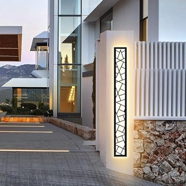 Outdoor Wall Lights 45.3inch Modern Outdoor Wall Sconce LED Long Wall Sconces Black Front Porch Light Waterproof Led Wall Light IP67 3000K Exterior Lighting fixtures