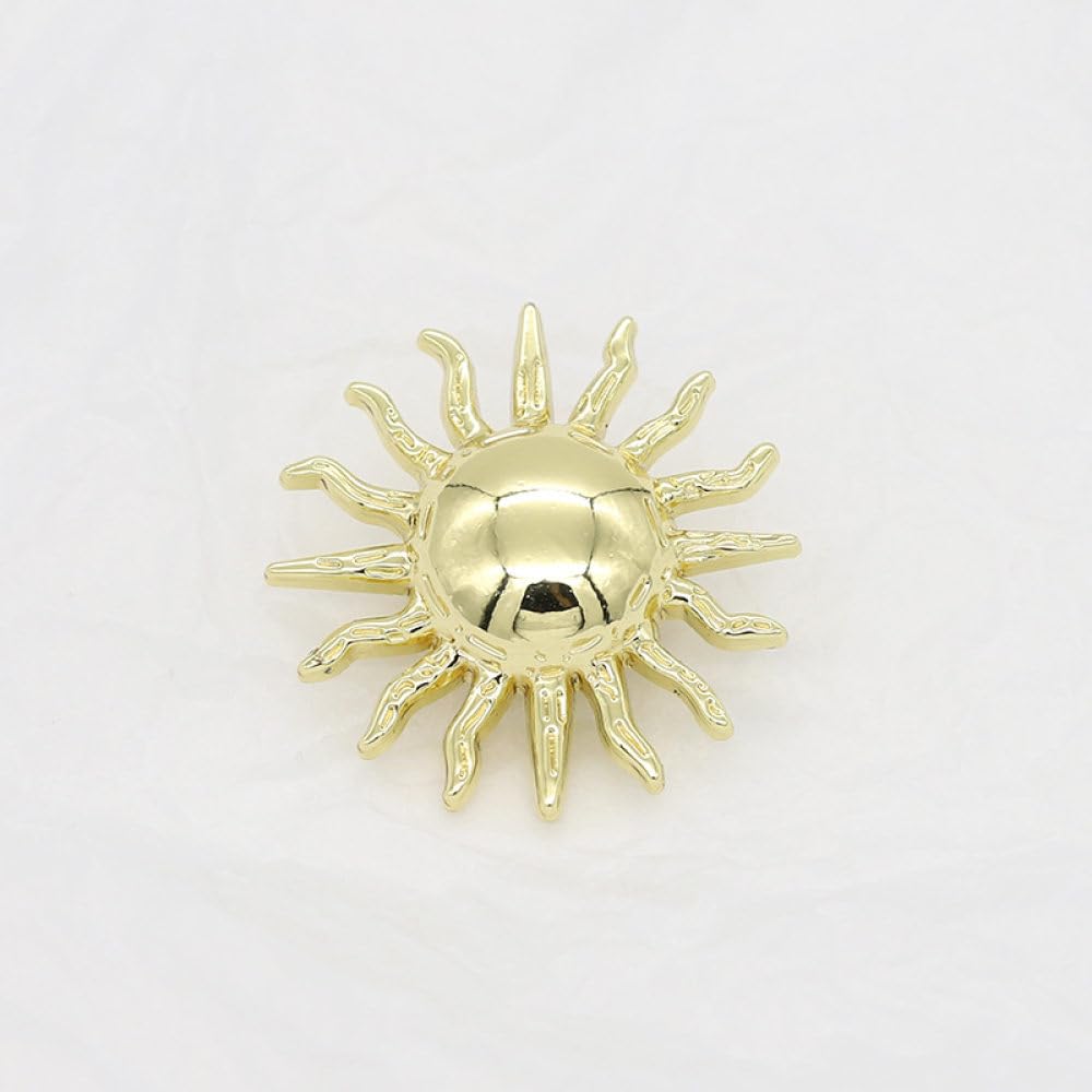 LIBERGA 20 Pcs Metal Buttons with Shank, Sun Shape Sewing Button for Women Clothes Cardigans Coat Craft Projects, Light Gold, 20mm