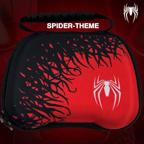 Image of TMG Carry Case Travel Organizer Compatible with PS5 /PS4, Xbox One /Series X|S, Nintendo Switch Pro & Other Controllers - Hard EVA Shockproof Storage Bag with Handle & Zipper Pocket. Spider-M-A-N