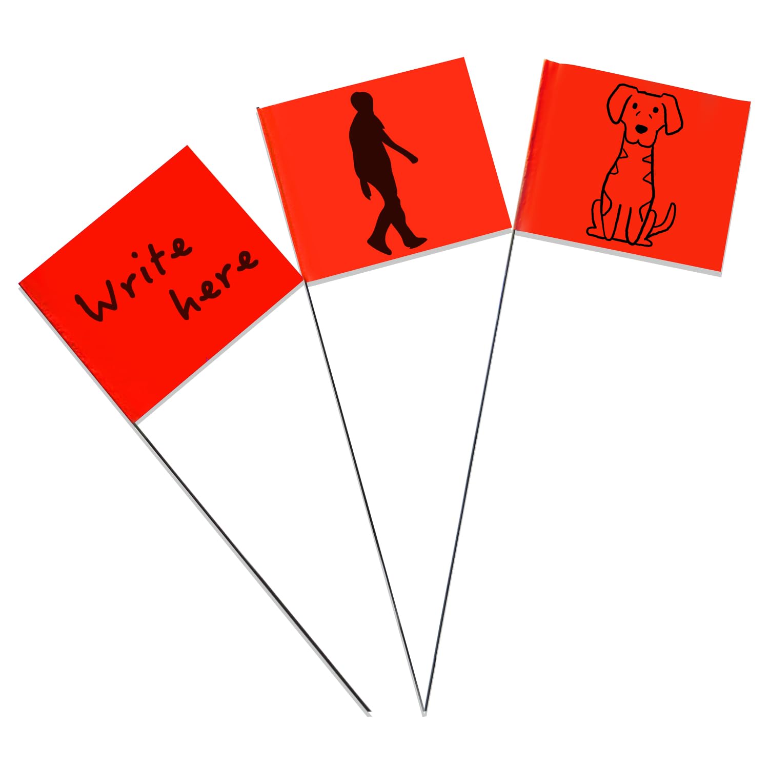 Drapeaux De Marquage - 100 Pièces Drapeaux Orange Pour Marquage Pelouse | Signalisation Pour