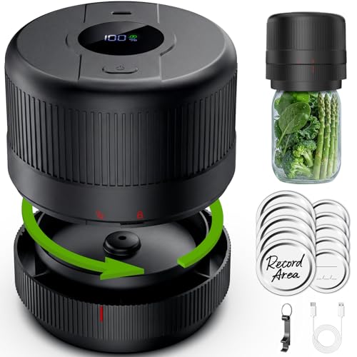 Wothfav Mason Jar Vacuum Sealer Kit, Electric Sealer for Wide, Regular Mouth Mason Jars, Portable Vacuum Sealer for Jars, Birthday Gifts for Her, Gifts for Mom...