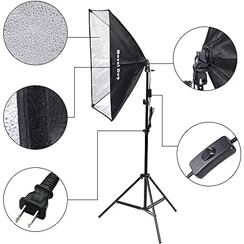 Mountdog Softbox Lighting Kit Photography Studio Light Photo Equipment With 3Pcs E27 95W Bulbs Arm Holder Professional Video Soft Box Lighting Set For Youtube Filming Portrait Shooting #TOP3