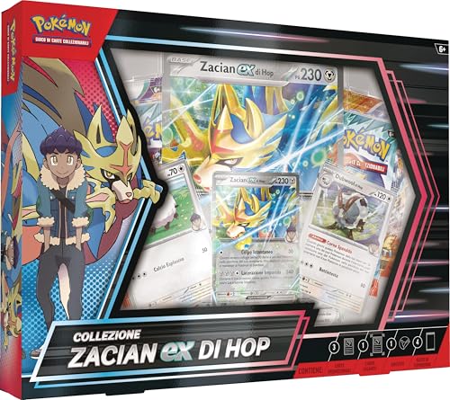 GCC Pokémon: collezione Zacian-ex di Hop (tre carte olografiche, una carta olografica gigante e quattro buste di espansione)