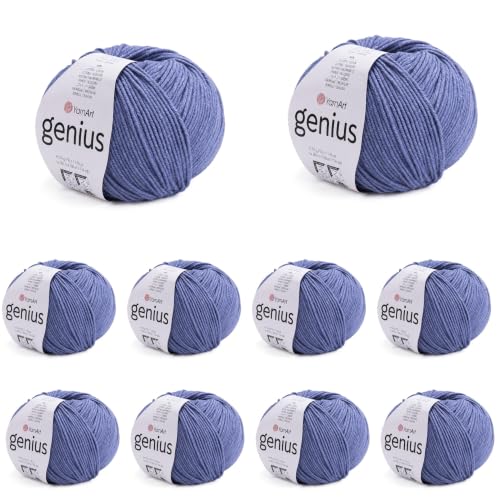 Image of YarnArt Genius Soft Cotton Blend Yarn, 10 Pack (1.76 oz / 174 Yds)