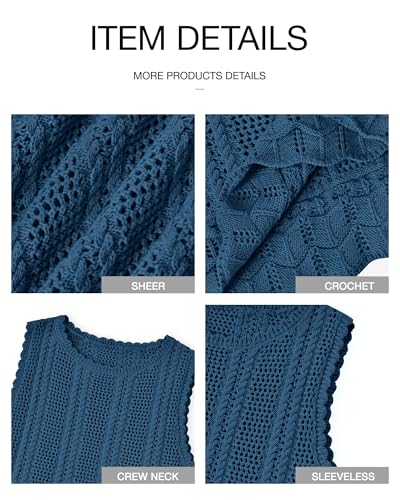 Image of KIRUNDO Beach Vacation Clothes for Women Spring Summer Crochet Sweater Vest Tank Tops Cover Ups Resort Cruise Outfits 2026
