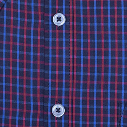 Image of ACCOX Men's Half Sleeves Formal Regular Fit Cotton Check Shirt(Multi,GC123)