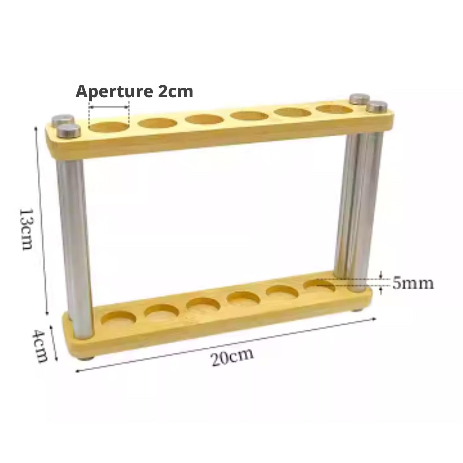Laboratoryjne Do Probówek Stojak Na Probówki Z Drewna Prostokątnego Wieloma Otworami Do Szkolnego(20x4x13cm)