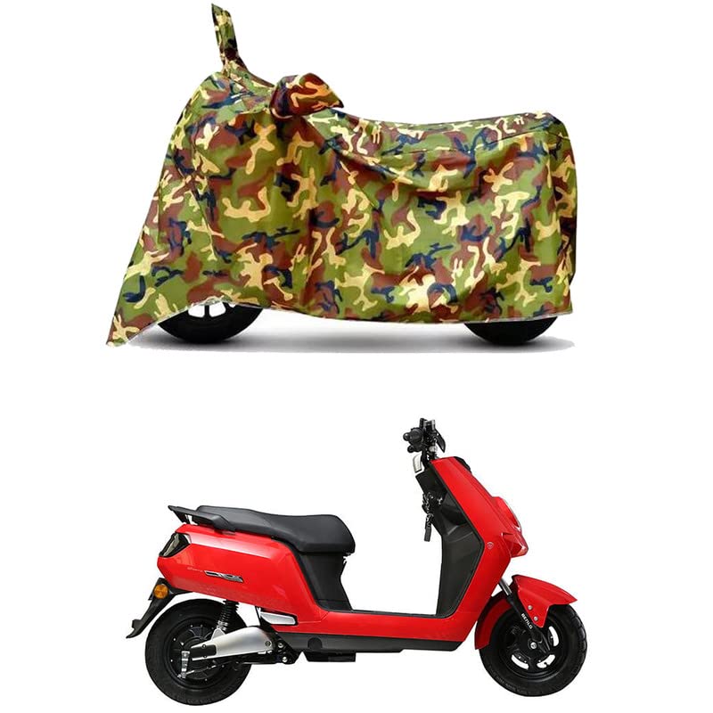 Image of Waterproof 100% PVC Coated Full Bike Scooty Two Wheeler Body Cover Compatible for Benling Icon /UV-Rays /Heat Protection /Birds Dropping /Scratchproof /Dust Proof /All Varients[6X6 Jungle Print]