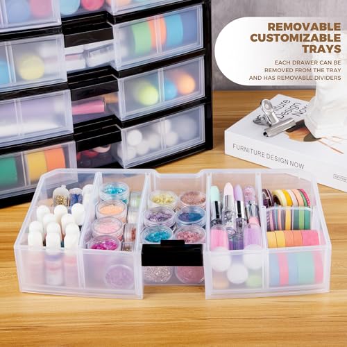 Image of Screw Organizer Small Parts Cabinet Chest, 16-Drawer Hardware Electronics Nuts Bolts Storage Drawers Organization Toolbox Garage Craft Teacher Beads Scrapbook Art Hobby (Black)