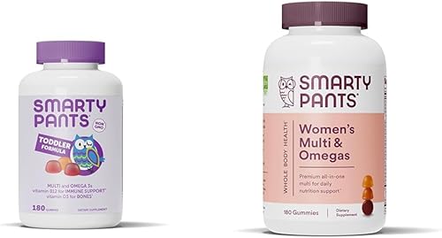 SmartyPants Gomitas multivitamínicas para niños pequeños aceite de pescado Omega 3 (EPADHA), vitamina D3, C, vitamina B12, B6 y gomitas