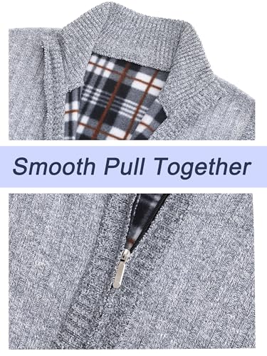 LemonGirl Men's Slim Full Zip Sleeveless Vest Cardigan Sweater4