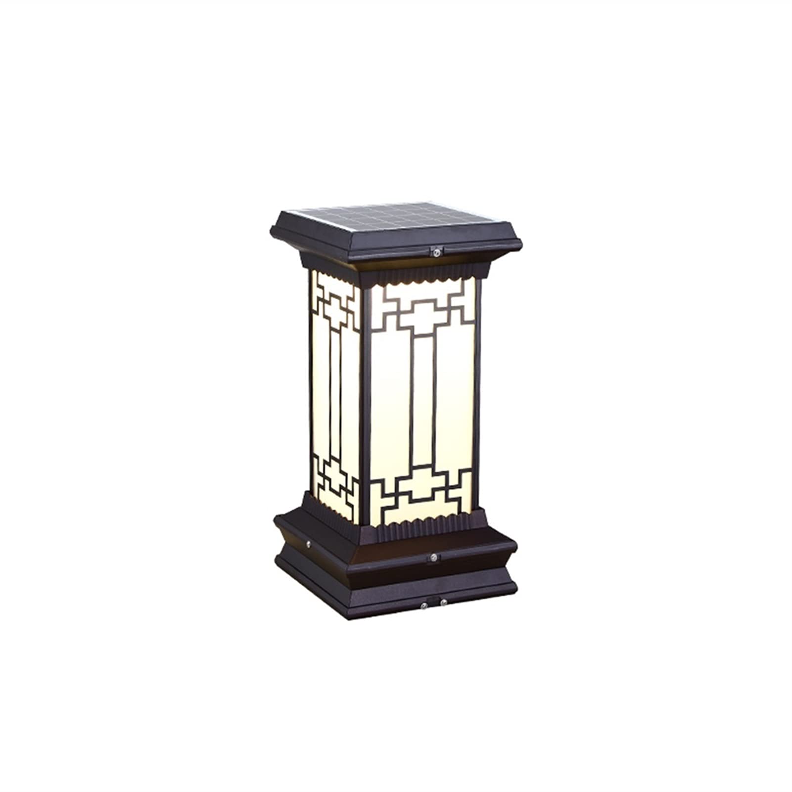 QUSYZD Post Lights Outdoor,Solar 2 Lights Colors Outdoor Led Post Lights for Fence Post,4X4 5X5 with Premium Brief Modeling Aluminium Glass Lamp, Black 20/41Cm Decoration,