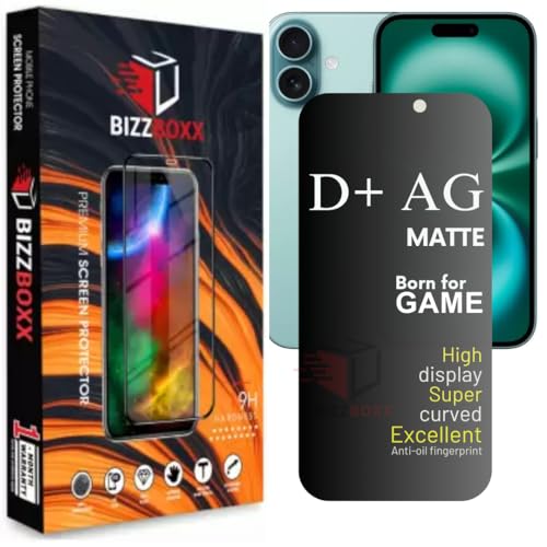 Image of Compatible with iPhone 16 D+ AG Matte Tempered Glass Screen Guard Protector Anti-Fingerprint Gaming Special With Camera Cut - Pack of 1