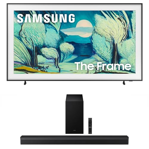 Samsung QN65LS03FAFXZA 65 Inch The Frame QLED 4K Art Mode Vision AI Smart TV with a Samsung HW-B750F B Series Soundbar 5.1 Ch and Subwoofer (2025)