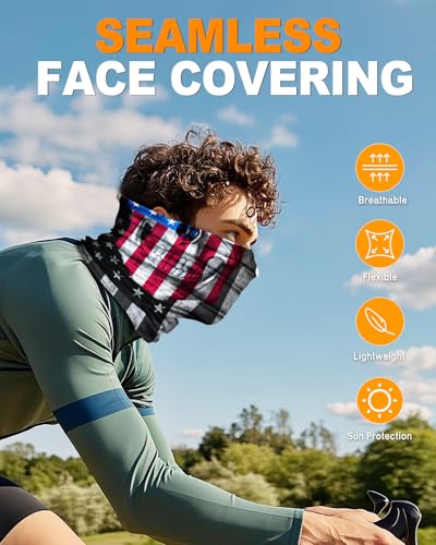 4Pack Neck Gaiter for Men Women Face Cover Mask Head Wrap Balaclava Headwear Bandana Headband Magic Scarf4