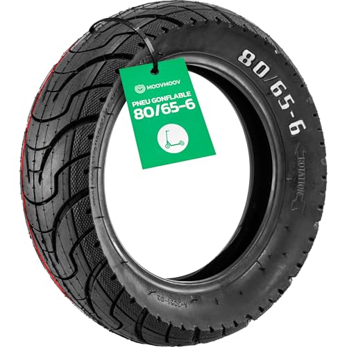 MOOVMOOV Neumático 80/65-6 (10x3) para Patinete Eléctrico - Compatible con Patinete Dualtron Victor, Zero 10x, Kaabo Mantis 10 (Pro), Otros - Para instalar con Cámara de Aire