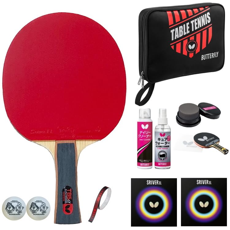 卓球セット:ケース、ラケット、ラバークリーナーとボール付き Amazon  