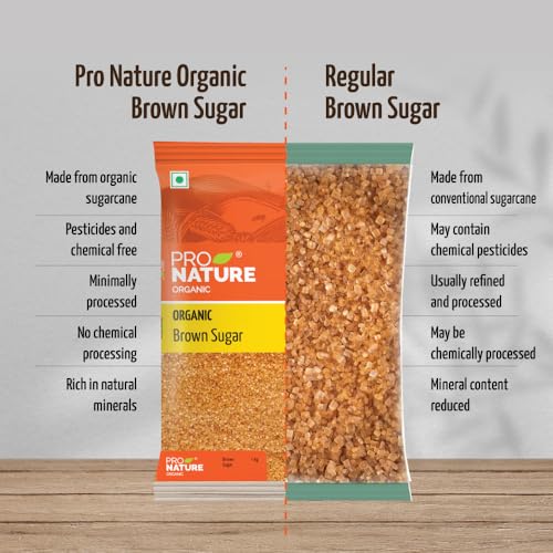 Image of Pro Nature 100% Organic Brown Sugar - 500g (Pack of 2)